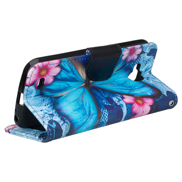 LG V9 Wallet Case - blue butterfly- www.coverlabusa.com