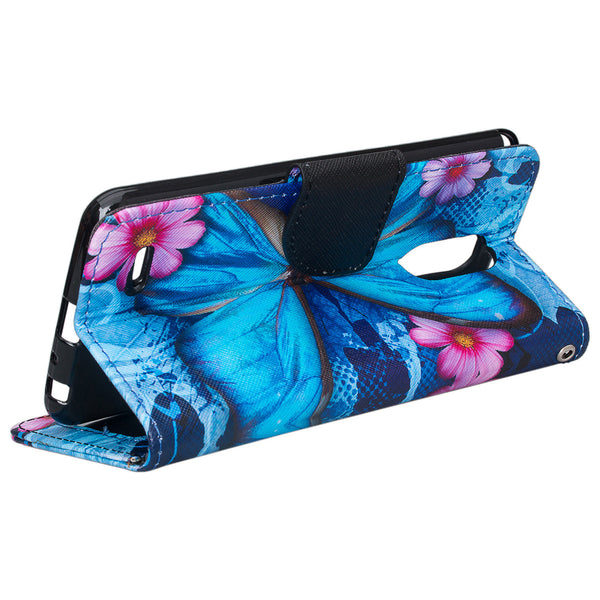 LG Stylo 3 Wallet Case - blue butterfly - www.coverlabusa.com