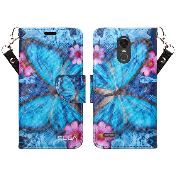 lg stylo 3 case - wallet - blue butterfly - www.coverlabusa.com