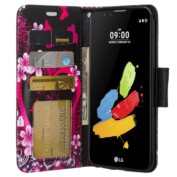 LG Stylo 3 Wallet Case - heart butterflies - www.coverlabusa.com