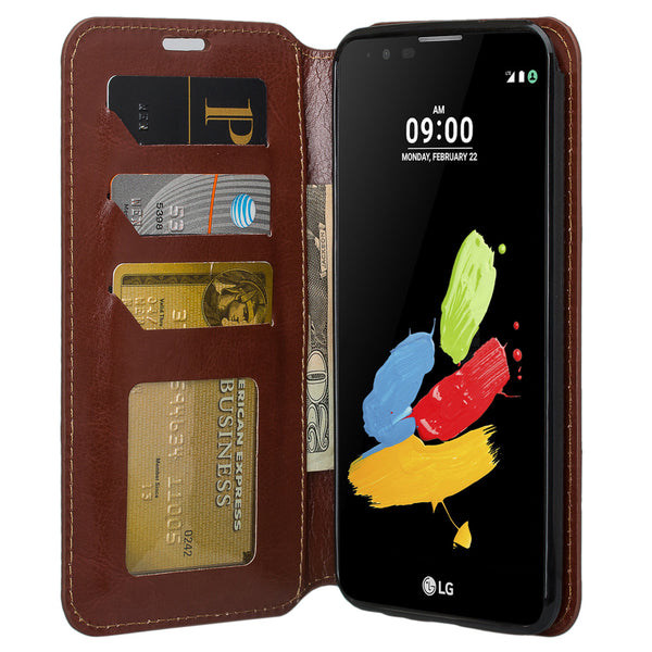 LG Stylo3 Wallet Case - brown - www.coverlabusa.com