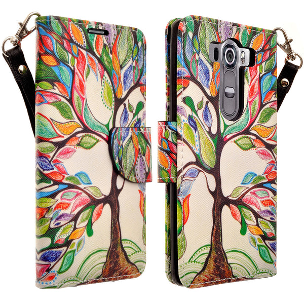 LG V10 leather wallet case - colorful tree - www.coverlabusa.com