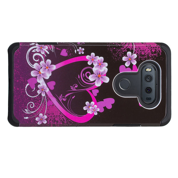 v20 case, lg v20 hybrid case - heart lily - www.coverlabusa.com