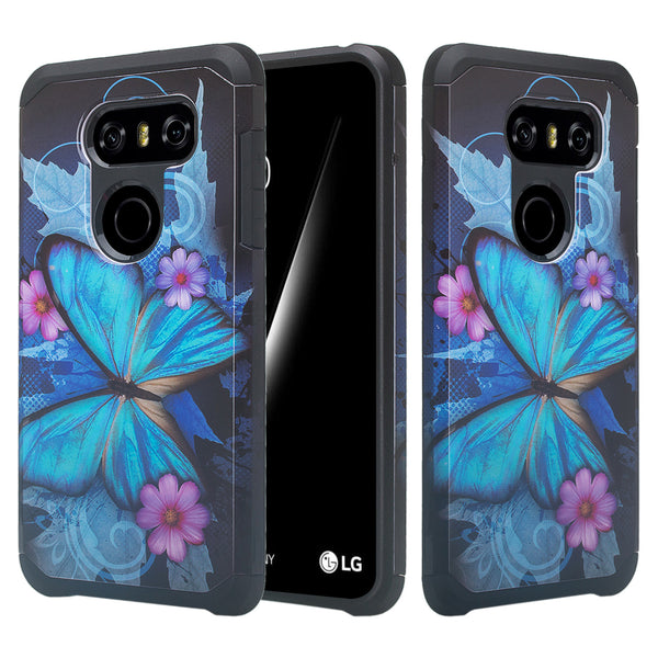 lg v30 hybrid case - blue butterfly - www.coverlabusa.com