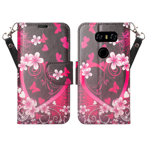 LG V30 wallet case - Heart Butterflies - www.coverlabusa.com