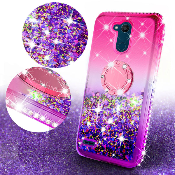 glitter ring phone case for lg x power 3 - hot pink gradient - www.coverlabusa.com