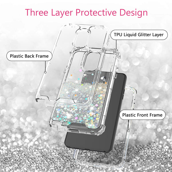 hard clear glitter phone case for apple lg stylo 4 - clear - www.coverlabusa.com 