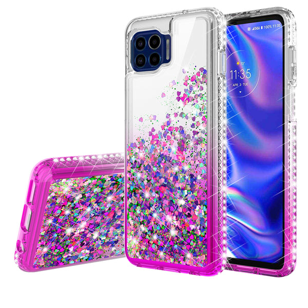 clear liquid phone case for motorola one 5g - purple - www.coverlabusa.com