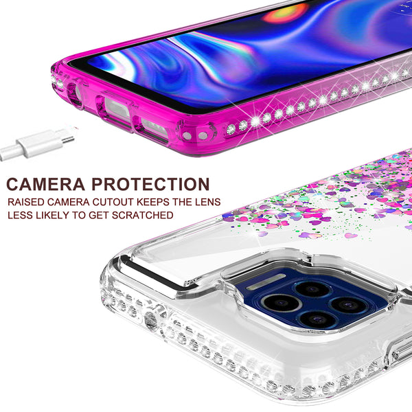 clear liquid phone case for motorola one 5g - purple - www.coverlabusa.com