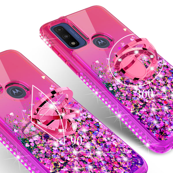 glitter phone case for motorola moto g pure - hot pink/purple gradient - www.coverlabusa.com