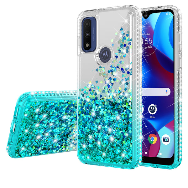 clear liquid phone case for motorola moto g pure - teal - www.coverlabusa.com