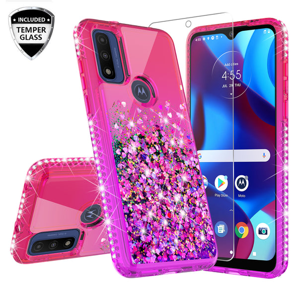 glitter phone case for motorola moto g pure - hot pink/purple gradient - www.coverlabusa.com