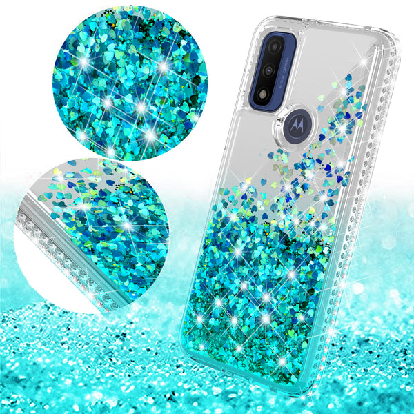 clear liquid phone case for motorola moto g pure - teal - www.coverlabusa.com