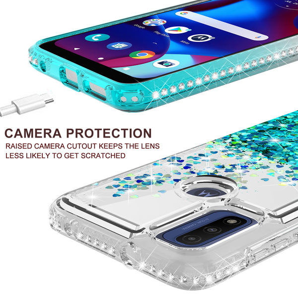 clear liquid phone case for motorola moto g pure - teal - www.coverlabusa.com