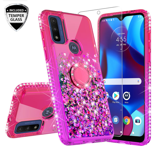 glitter phone case for motorola moto g pure - hot pink/purple gradient - www.coverlabusa.com