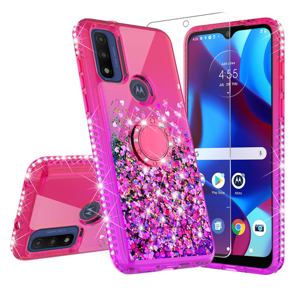 glitter phone case for motorola moto g pure - hot pink/purple gradient - www.coverlabusa.com