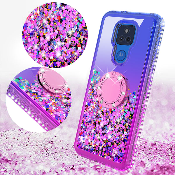 glitter phone case for motorola moto g play 2021 - blue/purple gradient - www.coverlabusa.com