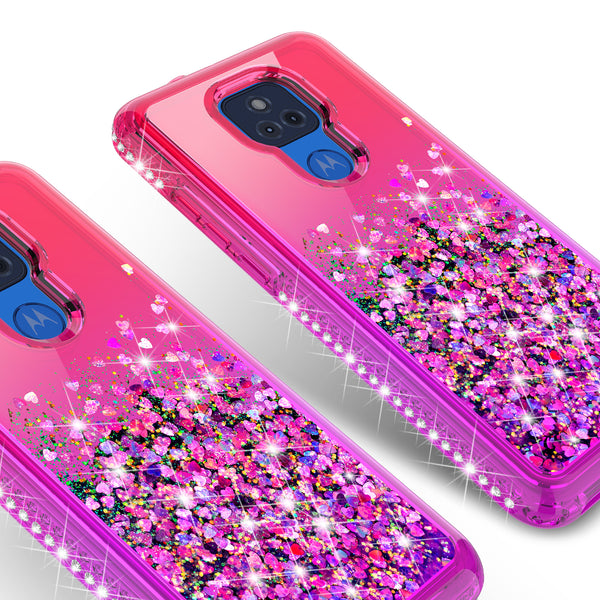 glitter phone case for motorola moto g play 2021 - hot pink/purple gradient - www.coverlabusa.com