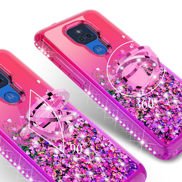glitter phone case for motorola moto g play 2021 - hot pink/purple gradient - www.coverlabusa.com