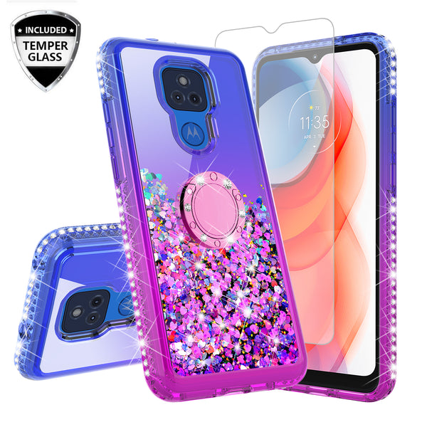 glitter phone case for motorola moto g play 2021 - blue/purple gradient - www.coverlabusa.com