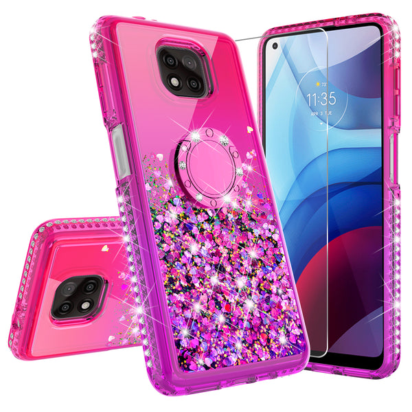 glitter phone case for motorola moto g power 2021 - hot pink/purple gradient - www.coverlabusa.com