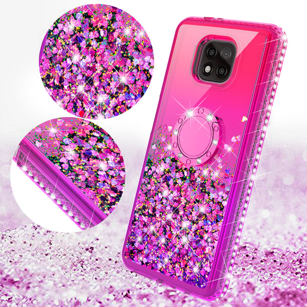 glitter phone case for motorola moto g power 2021 - hot pink/purple gradient - www.coverlabusa.com