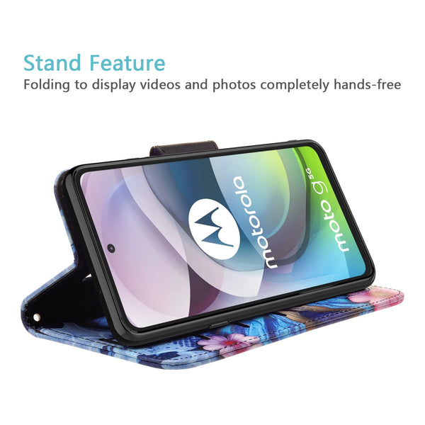 motorola one 5g ace wallet case - blue butterfly - www.coverlabusa.com