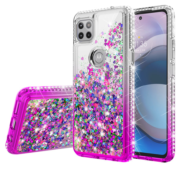 clear liquid phone case for motorola one 5g ace - purple - www.coverlabusa.com