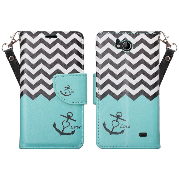 zte tempo case, wallet - teal anchor - www.coverlabusa.com