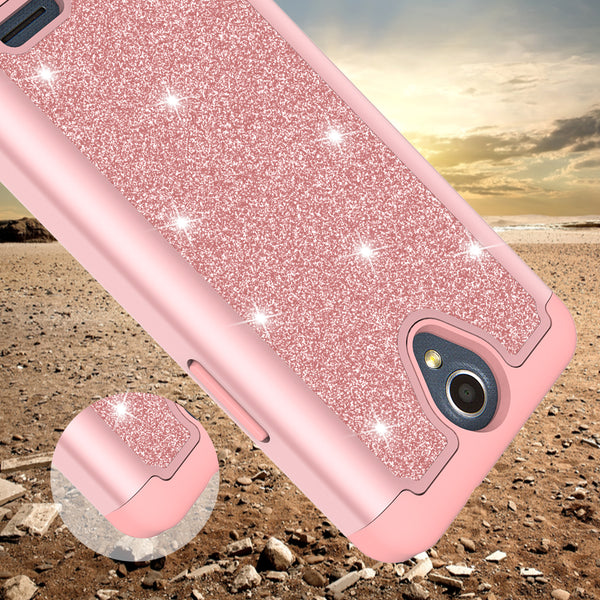 ZTE Prestige 2 Glitter Hybrid Case - Rose Gold - www.coverlabusa.com