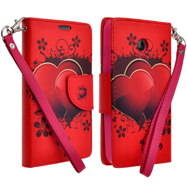 Nokia Lumia 635 Wallet Case - red hearts - www.coverlabusa.com