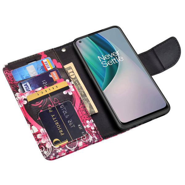 oneplus nord n10 5g wallet case - heart butterflies - www.coverlabusa.com