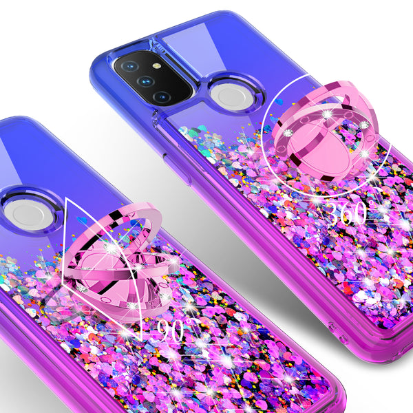 glitter phone case for oneplus nord n10 5g - blue/purple gradient - www.coverlabusa.com