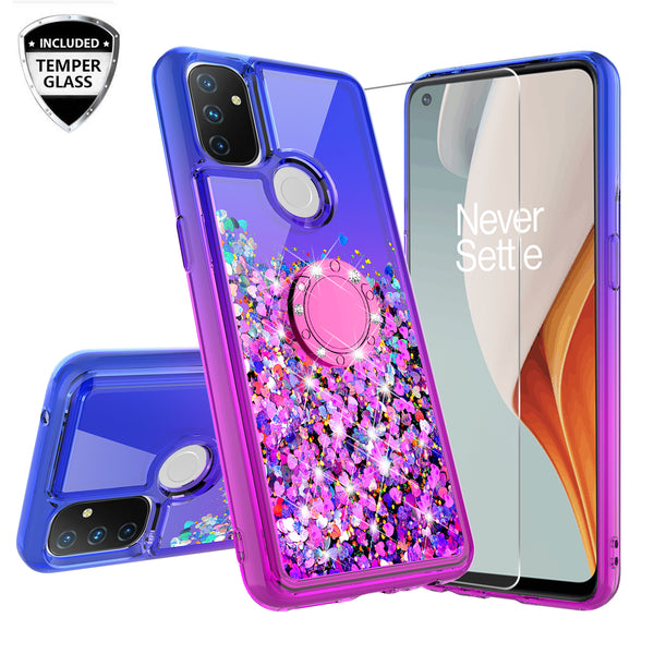 glitter phone case for oneplus nord n10 5g - blue/purple gradient - www.coverlabusa.com