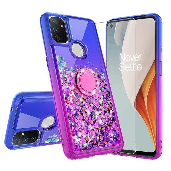 glitter phone case for oneplus nord n10 5g - blue/purple gradient - www.coverlabusa.com