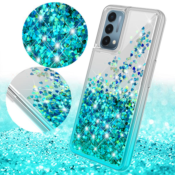 clear liquid phone case for oneplus nord n200 5g - teal - www.coverlabusa.com