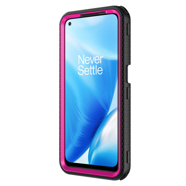 oneplus nord n200 5g heavy duty holster case - hot pink - www.coverlabusa.com