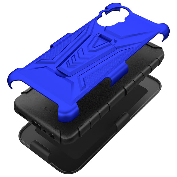 holster kickstand hyhrid phone case for oneplus nord n20 5g - blue - www.coverlabusa.com