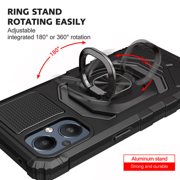 ring car mount kickstand hyhrid phone case for oneplus nord n20 5g - black - www.coverlabusa.com