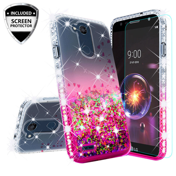 clear liquid phone case for lg x power 3 - hot pink - www.coverlabusa.com 