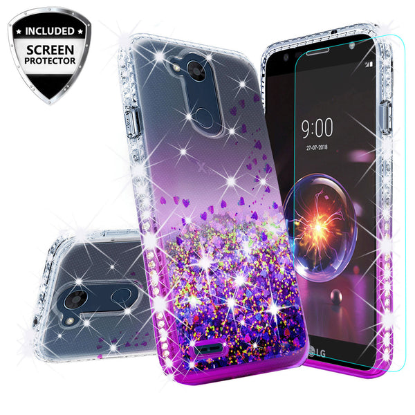clear liquid phone case for lg x power 3 - purple - www.coverlabusa.com 