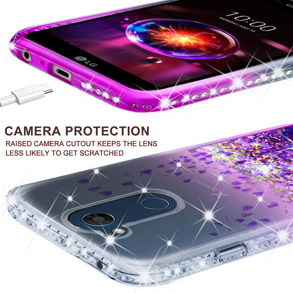clear liquid phone case for lg x power 3 - purple - www.coverlabusa.com 