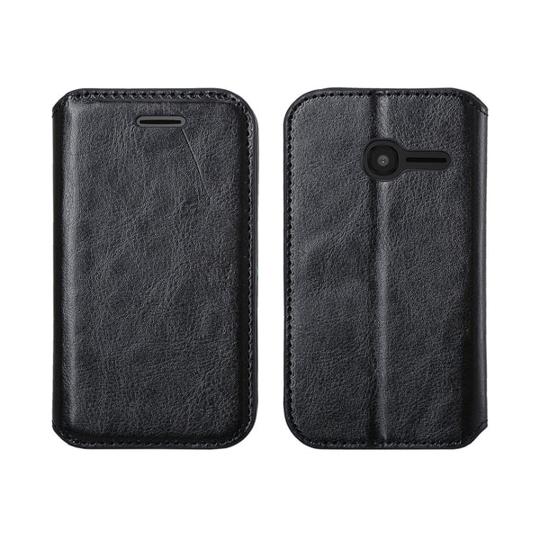 Onetouch Pixi Pulsar Case, Flip Fold [Kickstand Feature] Pu Leather Wallet Case with ID & Credit Card Slots For Alcatel Onetouch Pixi Pulsar - Black,www.coverlabusa.com