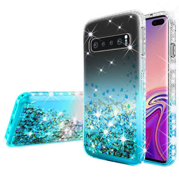 clear liquid phone case for samsung galaxy s10 - teal - www.coverlabusa.com 