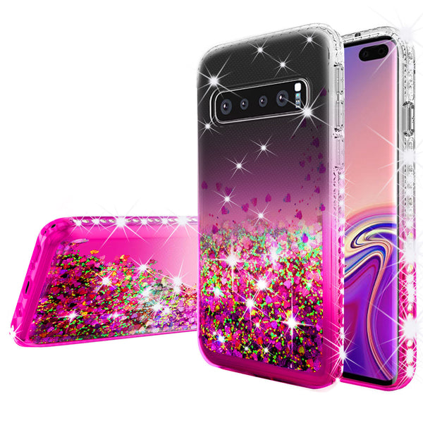 clear liquid phone case for samsung galaxy s10 - hot pink - www.coverlabusa.com 