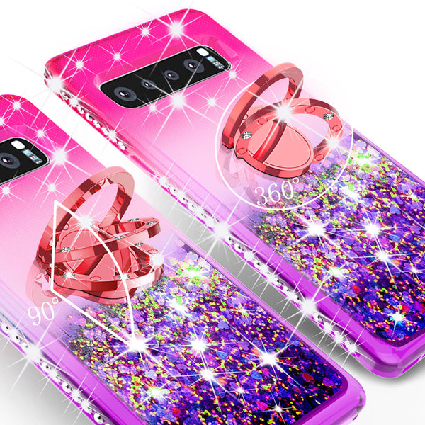 glitter ring phone case for samsung galaxy s10e - hot pink gradient - www.coverlabusa.com 