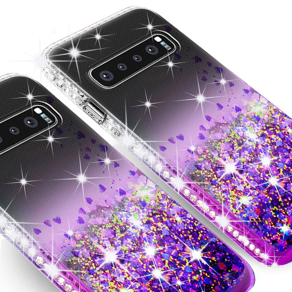 clear liquid phone case for samsung galaxy s10 - purple - www.coverlabusa.com 