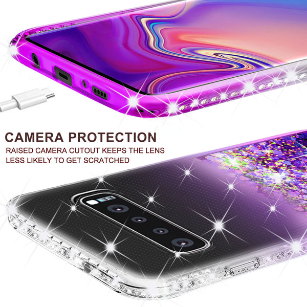 clear liquid phone case for samsung galaxy s10 - purple - www.coverlabusa.com 