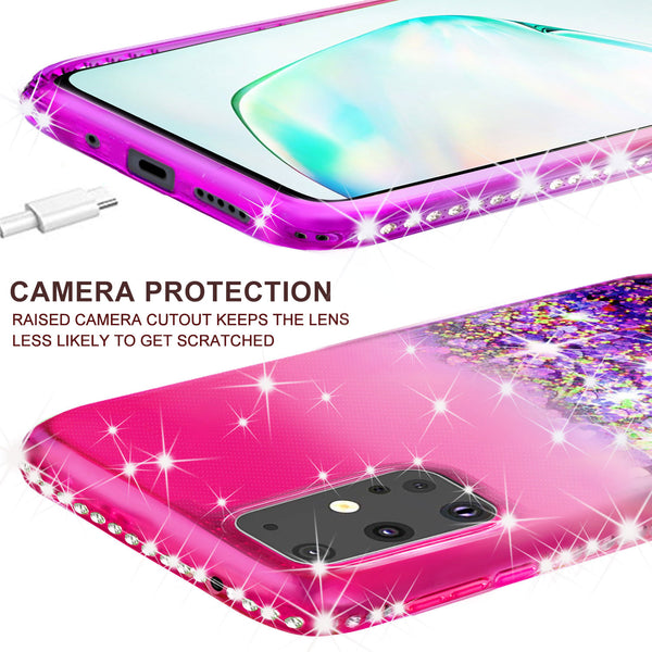 glitter phone case for samsung galaxy s20 ultra - hot pink/purple gradient - www.coverlabusa.com