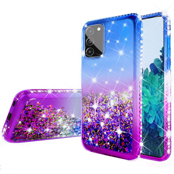 glitter phone case for samsung galaxy s20 fan edition - blue/purple gradient - www.coverlabusa.com